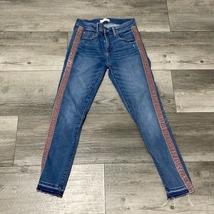 Loft, modern skinny, distressed/raw‎ hem, Size 2/26